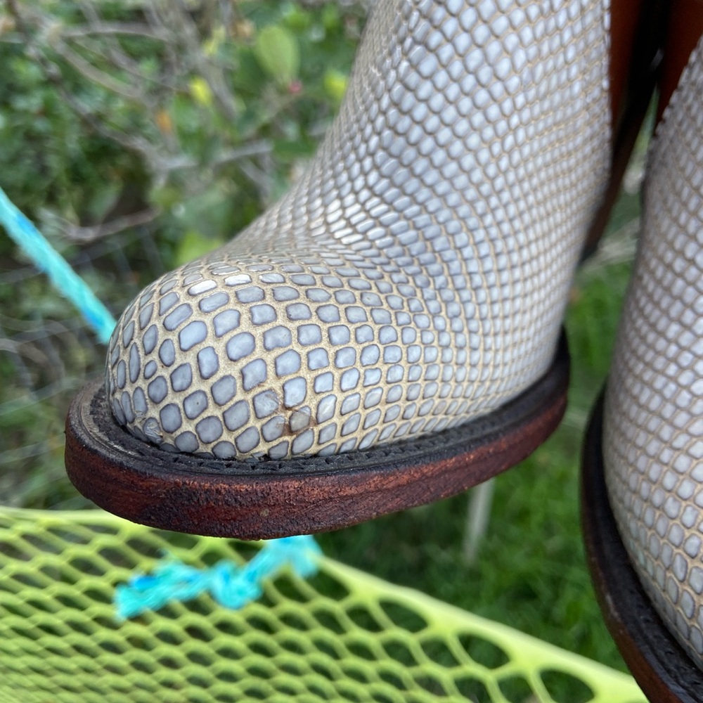 Ladies authentic leather/ python print booties - Picture 3 of 6